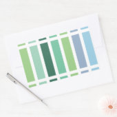 緑と青のストライプ 長方形シール (封筒)