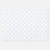 緑と青のスノーフレーク・パターン・クリスマス ラッピングペーパーシート (正面3)