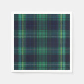 緑と青のタータンチェックの格子縞 スタンダードカクテルナプキン (正面)