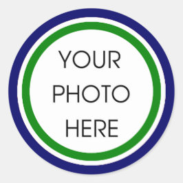 緑と青のテンプレートシール ラウンドシール