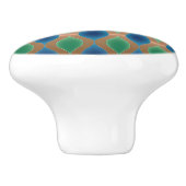 緑と青のデザイン引き出しハンドルノブを引っ張る セラミックノブ (側面)