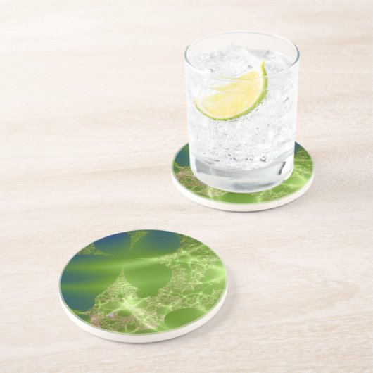 緑と青のデジタルフロスト コースター (側面)