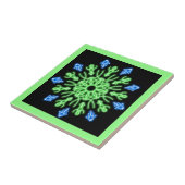緑と青のネオンの花 タイル (側面)