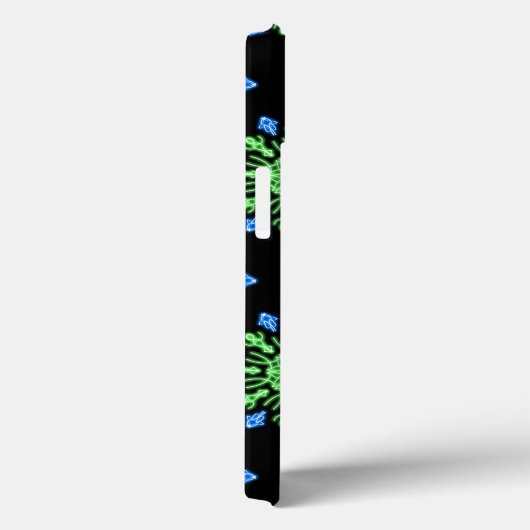 緑と青のネオン花ケースメイトiPhoneケース Case-Mate iPhoneケース (裏面 / 右)