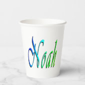 緑と青のノアの名前 紙コップ (裏面)