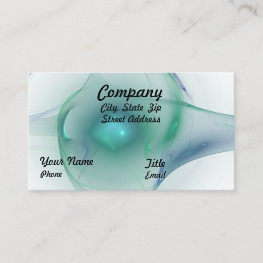 緑と青のバブルアートワーク 名刺 (正面)
