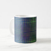 緑と青のパタストライプのーン コーヒーマグカップ (正面左)