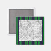 緑と青のフォトフレーム マグネット (正面/裏面)