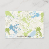 緑と青のフローラ結婚の表番号カード プレイスカード (裏面)