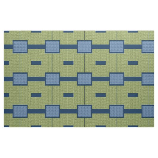 緑と青のブロック ファブリック (ヤード)