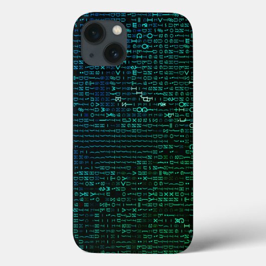 緑と青のマトリックスのデジタル抽象芸術 Case-Mate iPhoneケース (裏面)