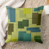 緑と青のミッドセンチュリーの色合モダンい クッション (ブランケット)