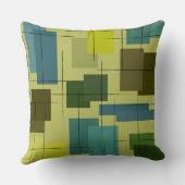 緑と青のミッドセンチュリーの色合モダンい クッション (裏面)