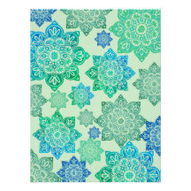 緑と青のメダリオンの印刷可能なポスター