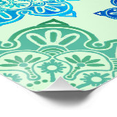 緑と青のメダリオンの印刷可能なポスター ポスター (コーナー)