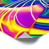 緑と青のユニーク神秘的な子猫 ポスター (角)