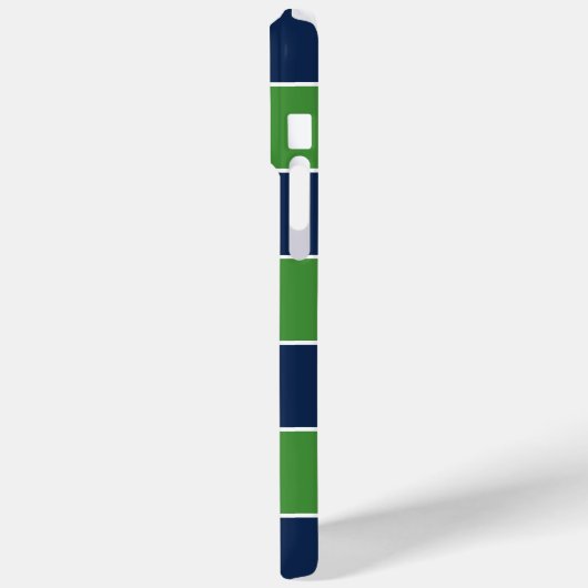 緑と青のラグビーストライプズ3文字モノグラム Case-Mate iPhoneケース (裏面 / 左)