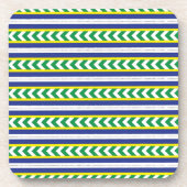 緑と青のラトビアラトガール民族フォーク芸術 コースター (正面)