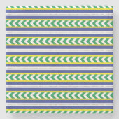 緑と青のラトビアラトガール民族フォーク芸術 ストーンコースター (正面)