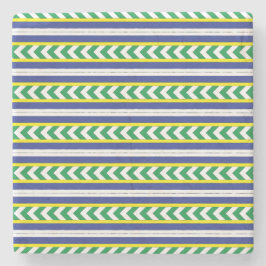 緑と青のラトビアラトガール民族フォーク芸術 ストーンコースター