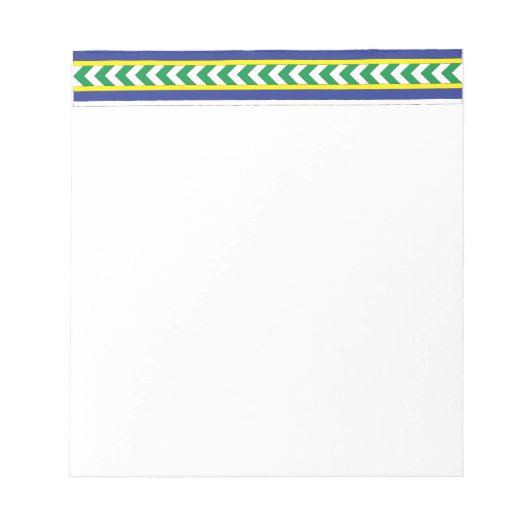 緑と青のラトビアラトガール民族フォーク芸術 ノートパッド (正面)