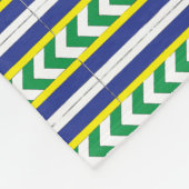 緑と青のラトビアラトガール民族フォーク芸術 フリースブランケット (角)