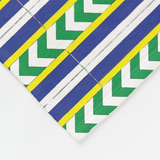 緑と青のラトビアラトガール民族フォーク芸術 フリースブランケット (角)