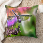 緑と青のリアリスティックのトンボ絵画イ クッション (ブランケット)