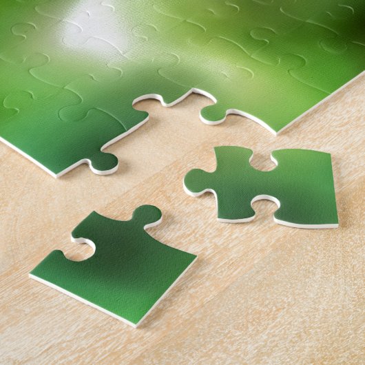 緑と青のリアリスティックのトンボ絵画イ ジグソーパズル (側面)