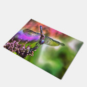 緑と青のリアリスティックのトンボ絵画イ ドアマット (アングル)