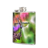 緑と青のリアリスティックのトンボ絵画イ フラスク (左)