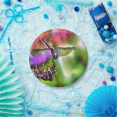 緑と青のリアリスティックのトンボ絵画イ ペーパープレート (パーティー)