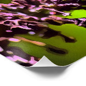 緑と青のリアリスティックのトンボ絵画イ ポスター (コーナー)