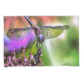 緑と青のリアリスティックのトンボ絵画イ 枕カバー (正面右)