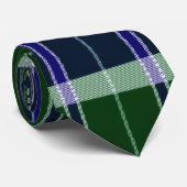緑と青のレトロストライプのタイ ネクタイ (ロール)