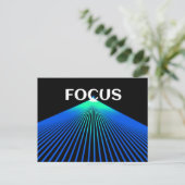 緑と青のレーザーを使用したFOCUSポストカード ポストカード (スタンド正面)