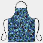 緑と青の不規則なモザイクが重ねられた乱雑な エプロン (正面)