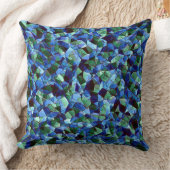 緑と青の不規則なモザイクが重ねられた乱雑な クッション (ブランケット)