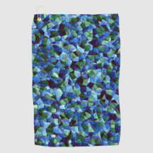 緑と青の不規則なモザイクが重ねられた乱雑な