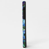 緑と青の不規則なモザイクが重ねられた乱雑な Case-Mate iPhoneケース (裏面/左)