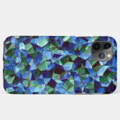 緑と青の不規則なモザイクが重ねられた乱雑な Case-Mate iPhoneケース (裏面(横))