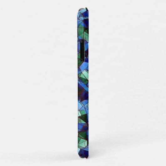 緑と青の不規則なモザイクが重ねられた乱雑な Case-Mate iPhoneケース (裏面/右)