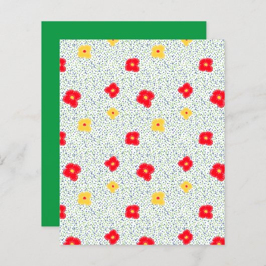 緑と青の円とドットのスクラップブック紙 (正面/裏面)