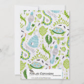 緑と青の動物の写真男の赤ちゃん発表 案内状 (裏面)