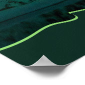 緑と青の北のライトが取り付けたフレーム写真 ポスター (角)