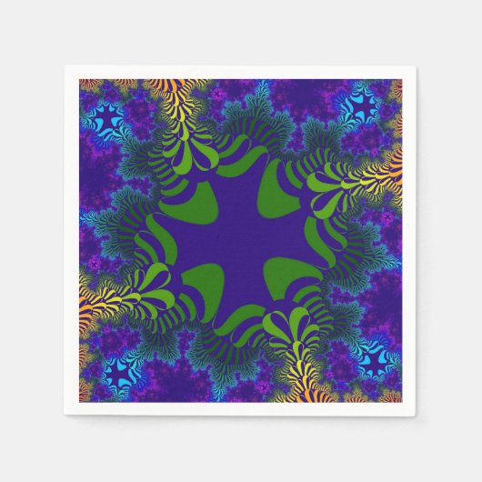 緑と青の十字 スタンダードカクテルナプキン (正面)