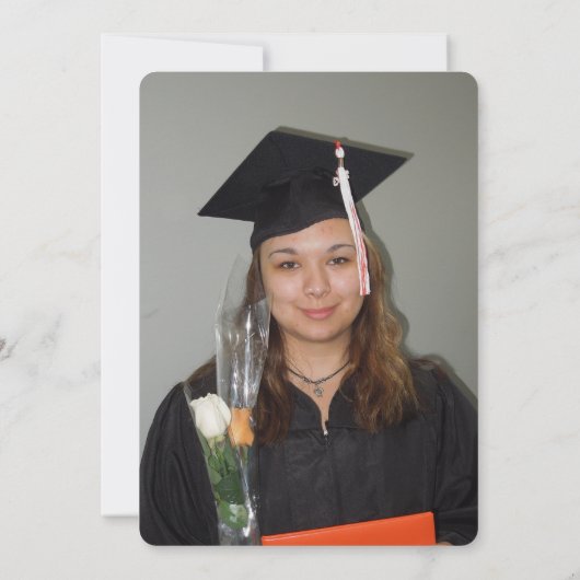 緑と青の卒業証書　あなたの写真 招待状 (裏面)