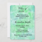 緑と青の卒業証書 あなたの写真 招待状 (正面)