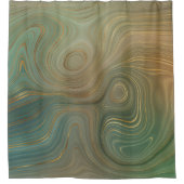 緑と青の大理石シャワーカーテン シャワーカーテン (正面)