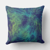 緑と青の大理石抽象芸術 クッション (裏面)